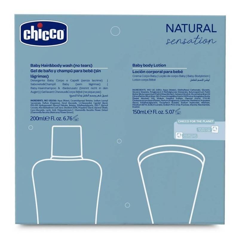Chicco natural sensation set bagnoshampoo+crema corpo