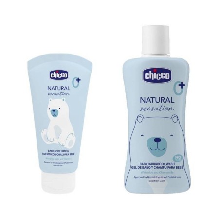 Chicco natural sensation set bagnoshampoo+crema corpo