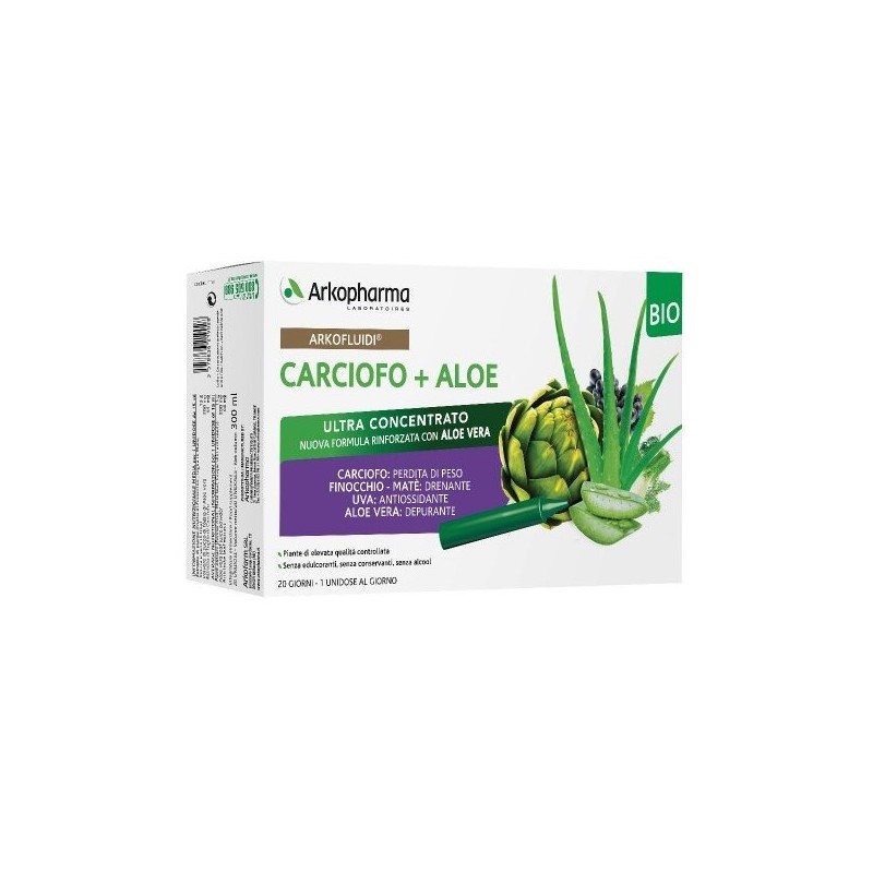 Arkofluidi carciofo+aloe vera 20 flaconcini 200 g