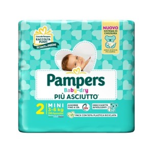 Pampers baby dry pannolino downcount mini 24 pezzi