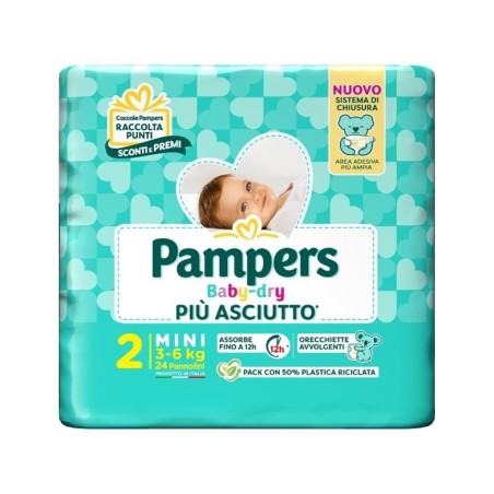 Pampers baby dry pannolino downcount mini 24 pezzi