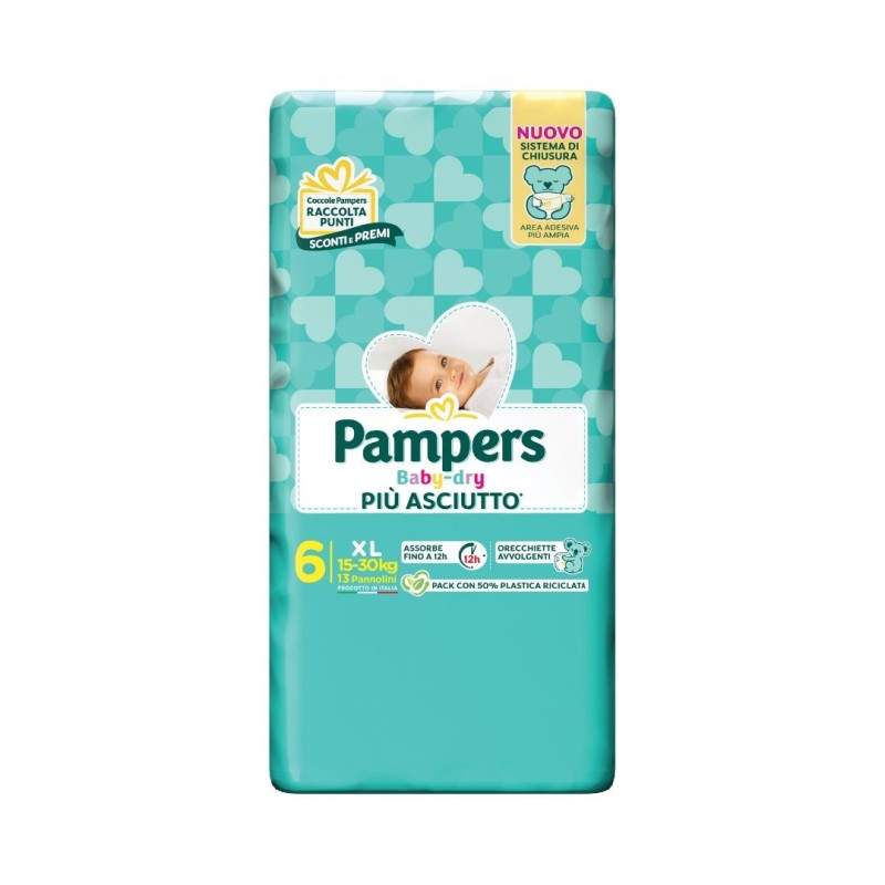 Pampers baby dry pannolino downcount xl 13 pezzi