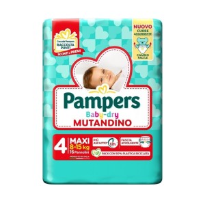 Pampers baby dry pannolino mutandina maxi small pack 16 pezzi