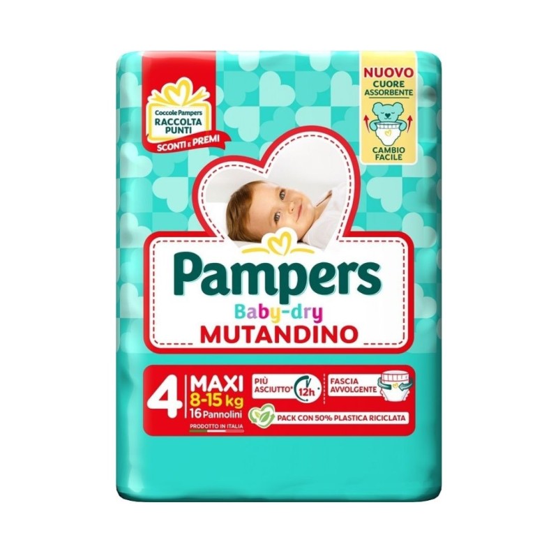 Pampers baby dry pannolino mutandina maxi small pack 16 pezzi