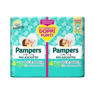 Pampers baby dry pannolino duo downcount maxi 34 pezzi