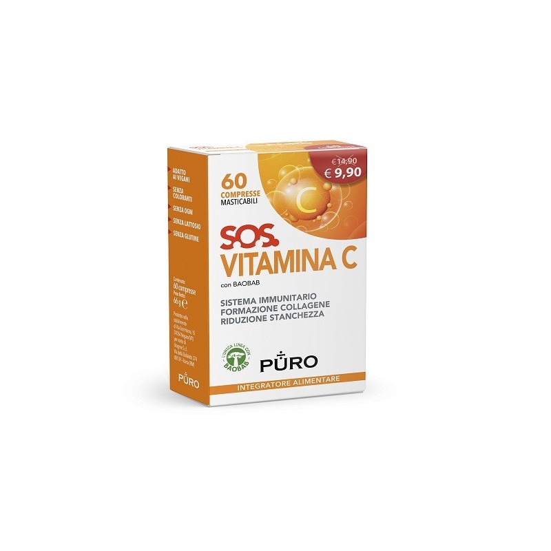 Puro sos vitamina c 60 compresse masticabili
