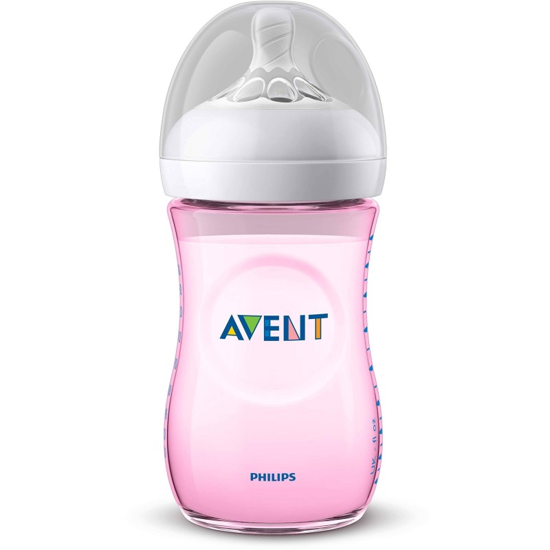 Avent biberon natural response da 260ml rosa tettarella flusso 3