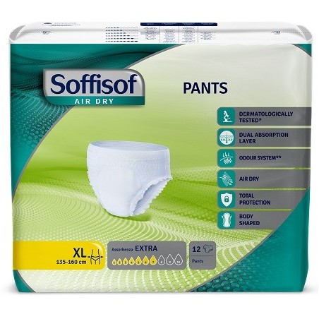 Pannolone soffisof air dry pants extra extra large 12 pezzi