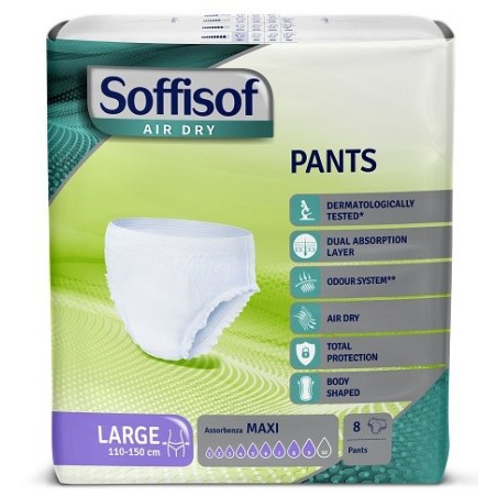 Pannolone soffisof air dry pants maxi large 8 pezzi