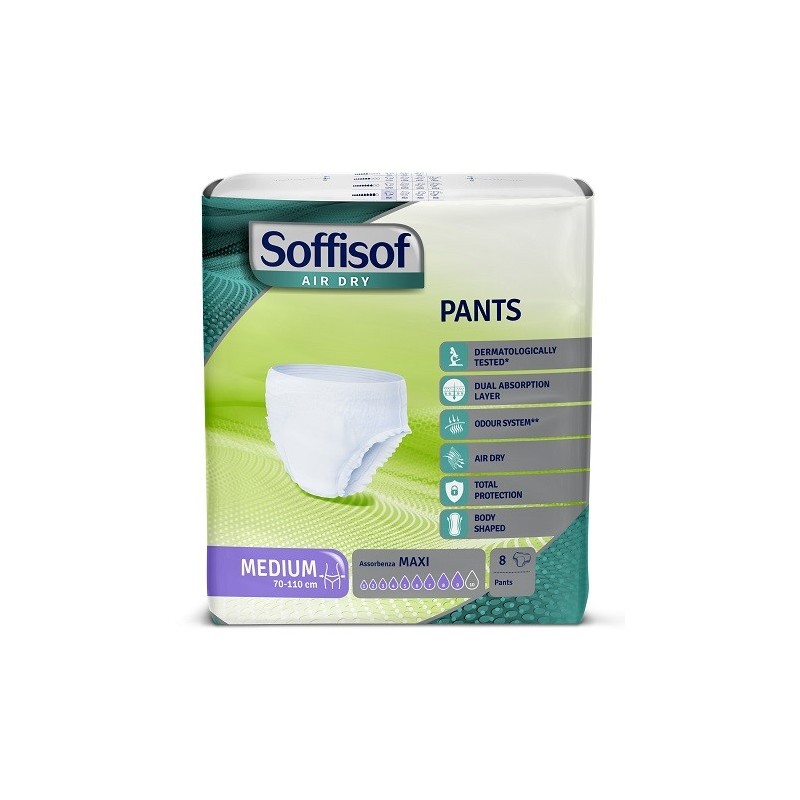 Pannolone soffisof air dry pants maxi medium 8 pezzi