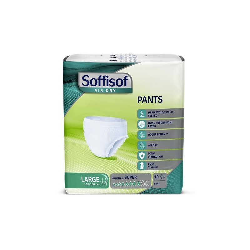 Pannolone soffisof air dry pants super large 10 pezzi