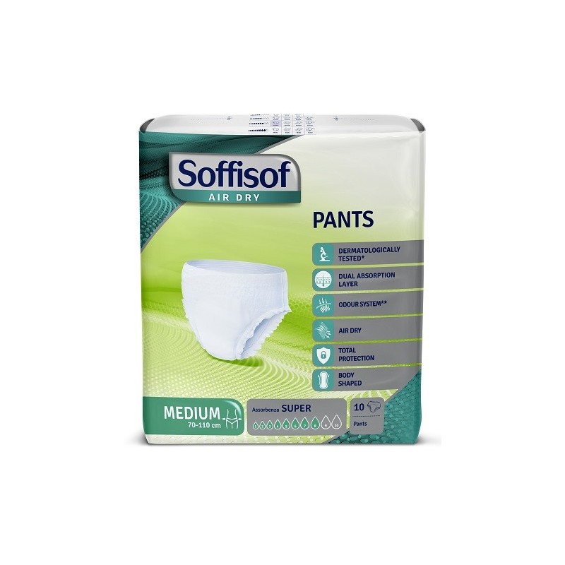 Pannolone soffisof air dry pants super medium 10 pezzi
