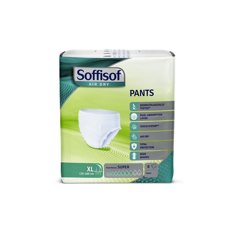 Pannolone soffisof air dry pants super extralarge 8 pezzi
