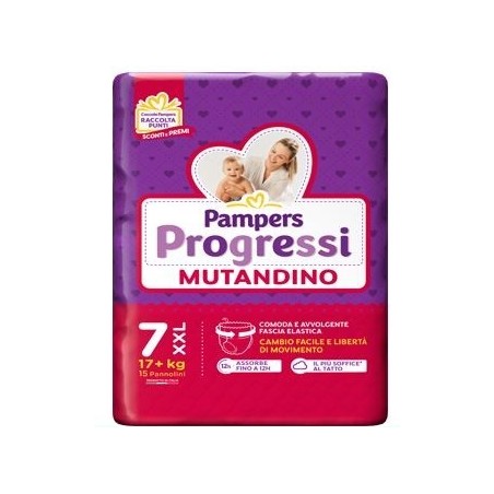 Pampers progressi mutandino xxl 15 pezzi