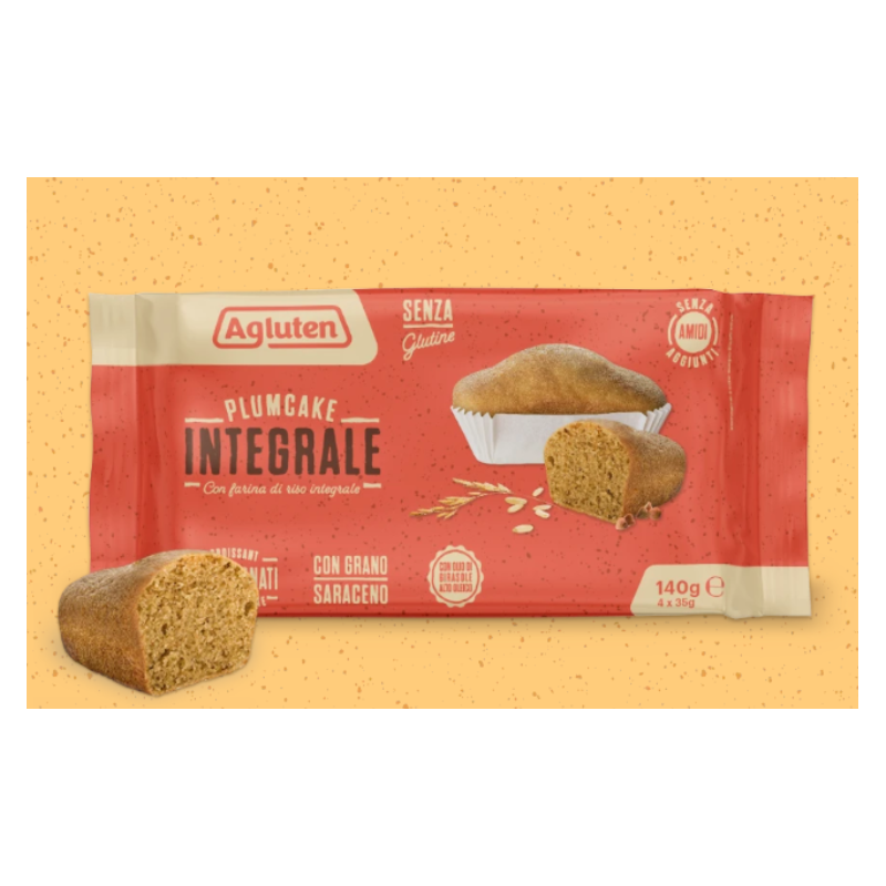 Agluten plumcake integrale 4 pezzi da 35 g