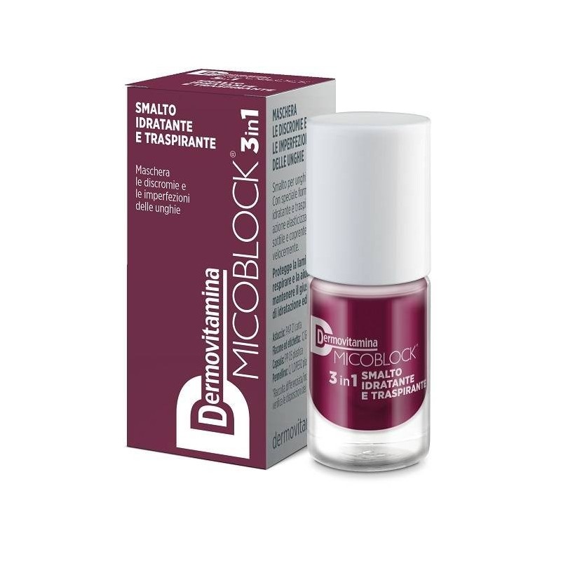 Dermovitamina micoblock 3in1 smalto idratante traspirante prugna 5 ml