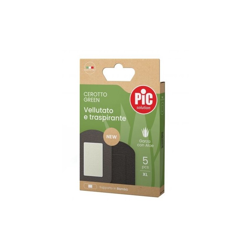 Cerotto pic green bambu' aloe sterile 5x7,5 cm 5 pezzi