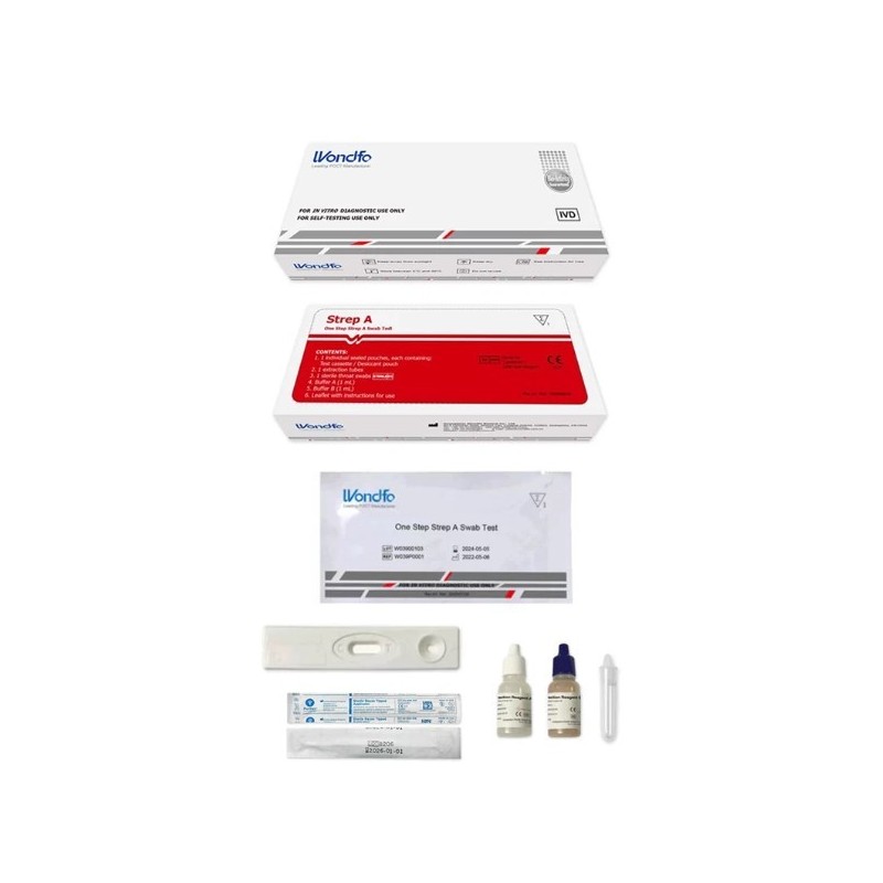 Test one step strep a determinazione qualitativa antigeni streptococco a in tampone faringeo autodiagnostico wondfo