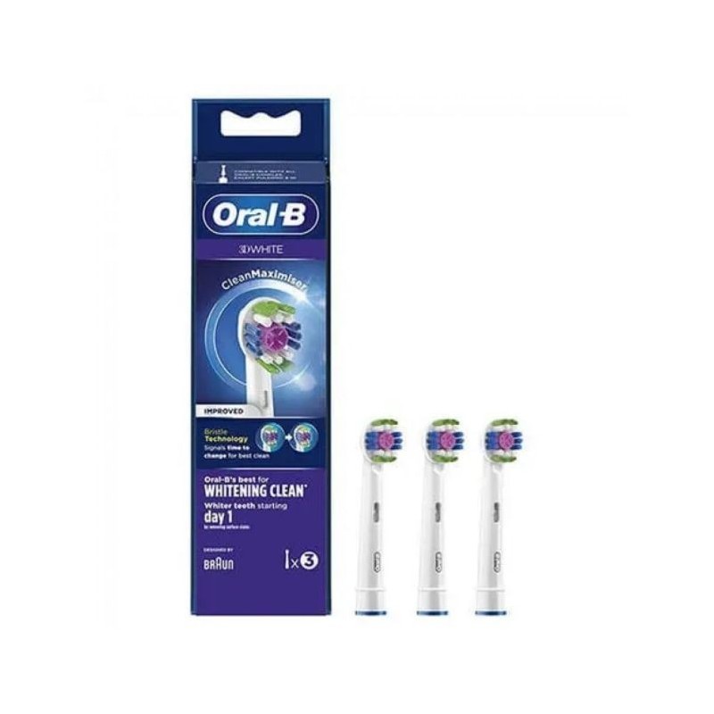 Oralb power refill eb18-3 3d white 3 pezzi
