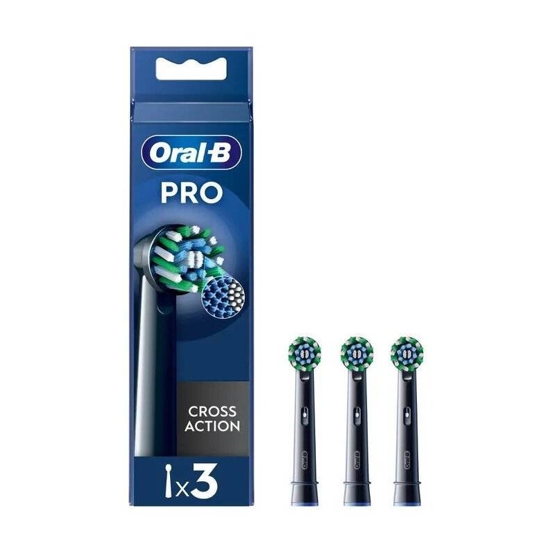 Oralb power refill eb50 crossaction black 3 pezzi