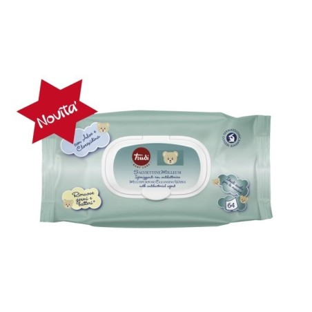 Trudi baby care salviettine igienizzanti antibatterico 64 pezzi