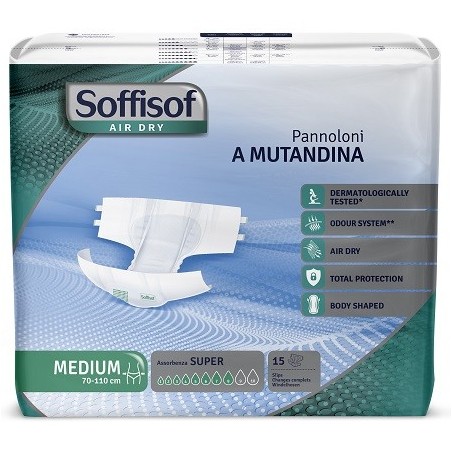 Pannolino mutandina air dry soffisof super m 15 pezzi