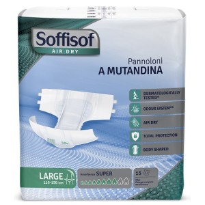 Pannolino mutandina air dry soffisof super l 15 pezzi