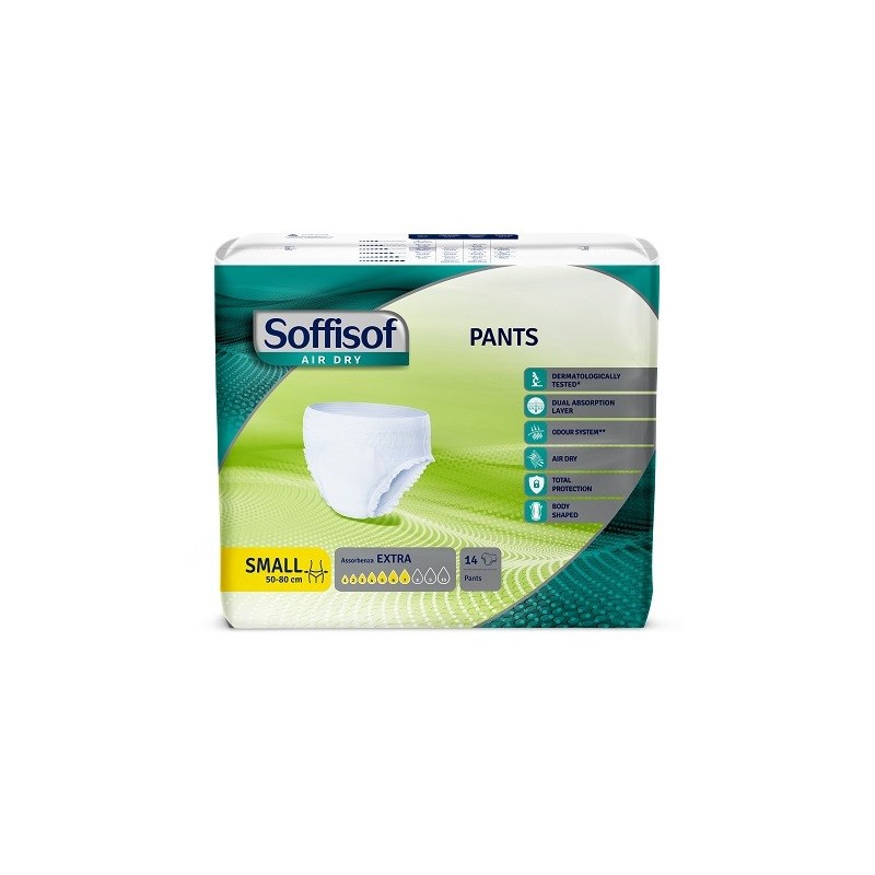 Pannolone per incontinenza soffisof pull up air dry small 14pezzi