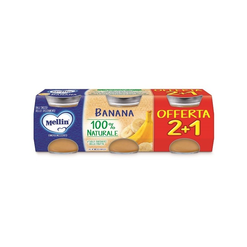 Mellin omogeneizzato banana 3 pezzi da 100 g