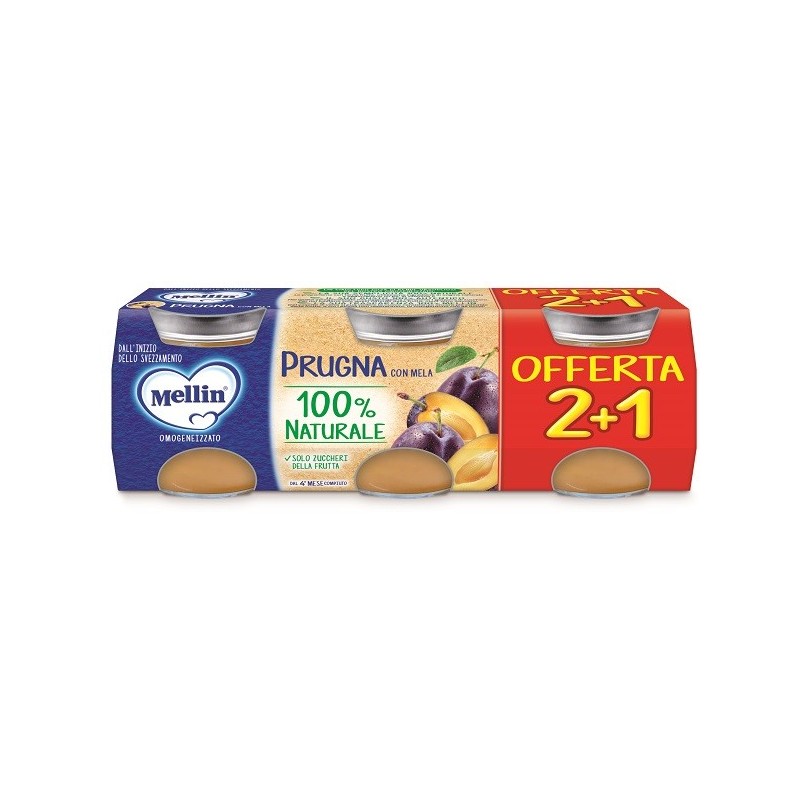 Mellin omogeneizzato prugna 3 pezzi da 100 g