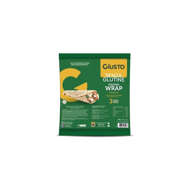 Giusto senza glutine wrap con avena 3 pezzi da 60 g
