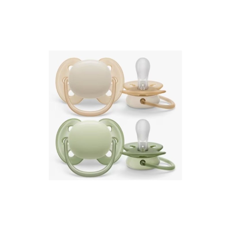 Succhietto avent ultra soft 0-6m crema/verde