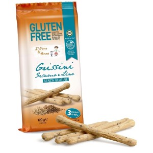 Il pane di anna grissini con sesamo e lino senza latte 3 pezzi x 40 g