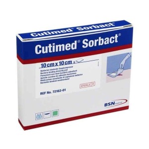Medicazione adsorbente di captazione batterica cutimed sorbact 10x10cm 5 pezzi