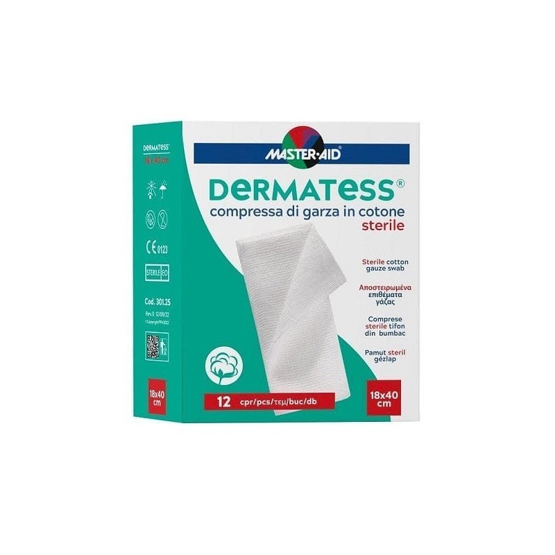 Garza idrofila dermatess cotone 18x40 12 pezzi