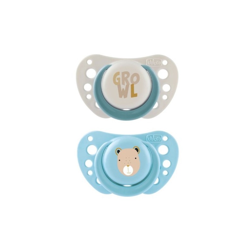 Chicco succhietti air azzurro silicone 2-6 mesi 2 pezzi