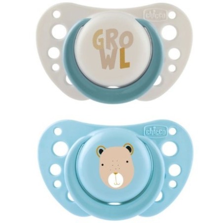 Chicco succhietti air azzurro silicone 2-6 mesi 2 pezzi