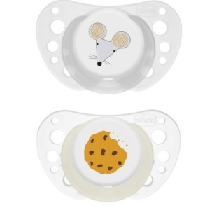 Chicco succhietti air grigio lumi silicone 16-36 mesi 2 pezzi