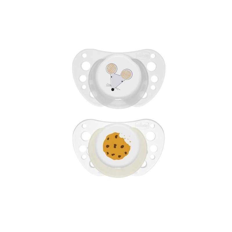 Chicco succhietti air grigio lumi silicone 16-36 mesi 2 pezzi Chicco succhietti air grigio lumi silicone 16-36 mesi 2 pezzi