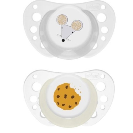 Chicco succhietti air grigio lumi silicone 16-36 mesi 2 pezzi Chicco succhietti air grigio lumi silicone 16-36 mesi 2 pezzi