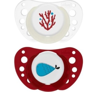 Chicco succhietti air rosso lumi silicone 16-36 mesi 2 pezzi