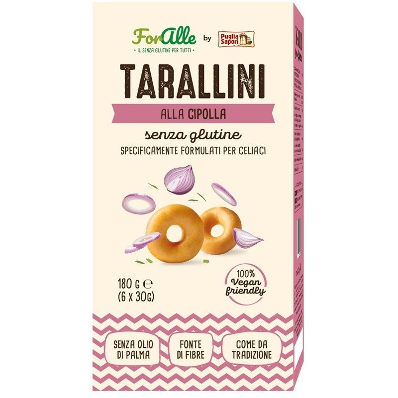 Foralle tarallini alla cipolla 6 bustine x 30 g Foralle tarallini alla cipolla 6 bustine x 30 g