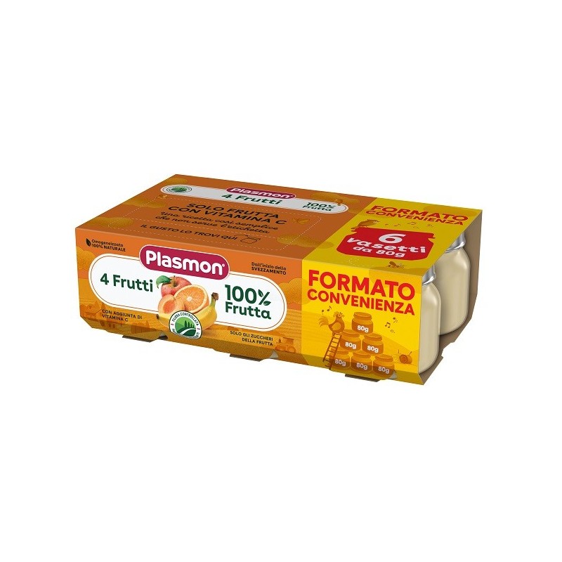 Plasmon omogeneizzato 4 frutti 6x80 g