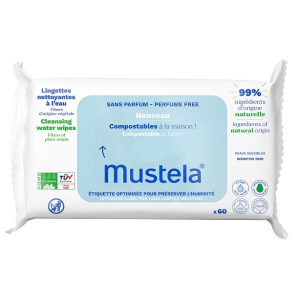 Mustela salviette acqua compostabili senza profumo 60 pezzi