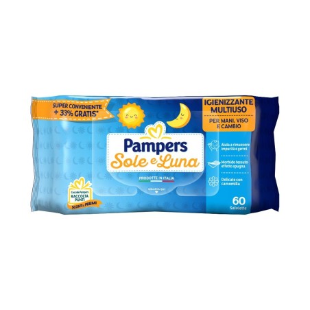 Pampers wipes sole & luna 30 buste da 52 salviettine