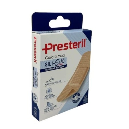 Cerotto presteril sili-soft skin 7,2x2 cm 12 pezzi