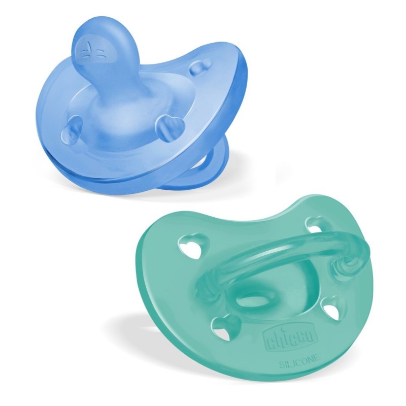 Chicco gommotto silicone azzurro 6-16 mesi 2 pezzi