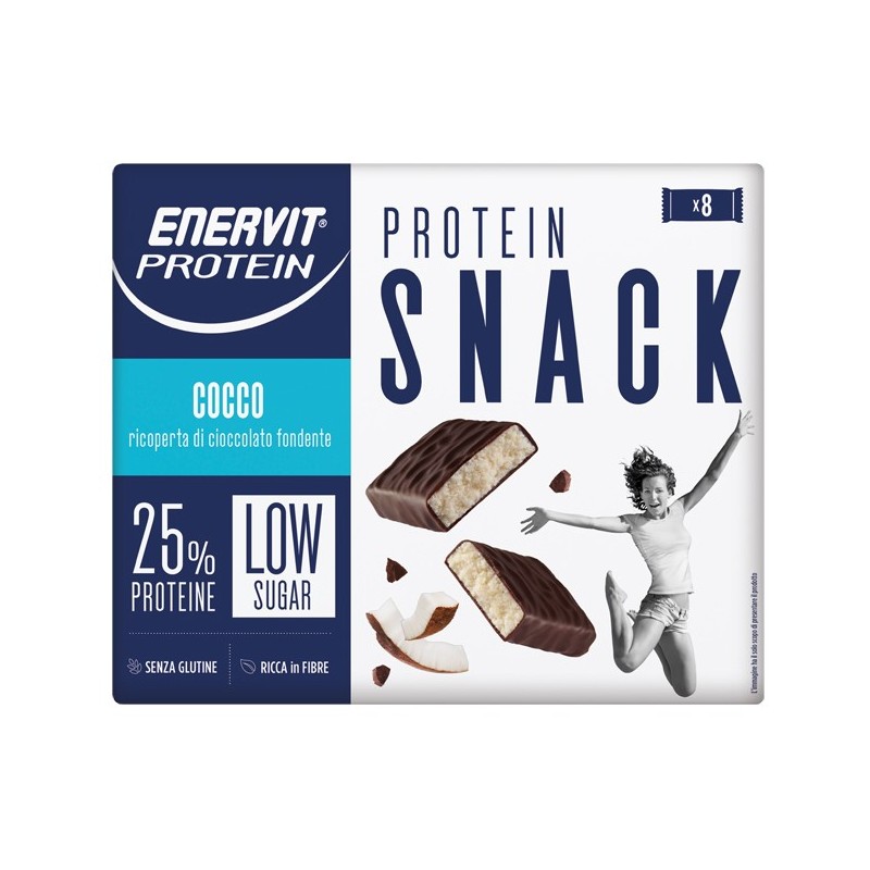 Enervit protein snack cocco low sugar astuccio 8 x 27 g