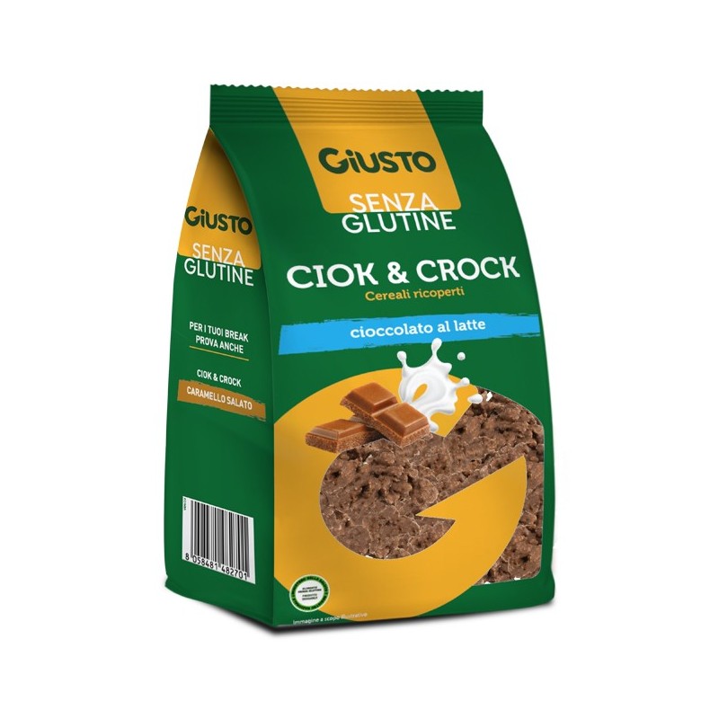 Giusto senza glutine ciock & crock cereali ricoperti di cioccolato al latte 125 g