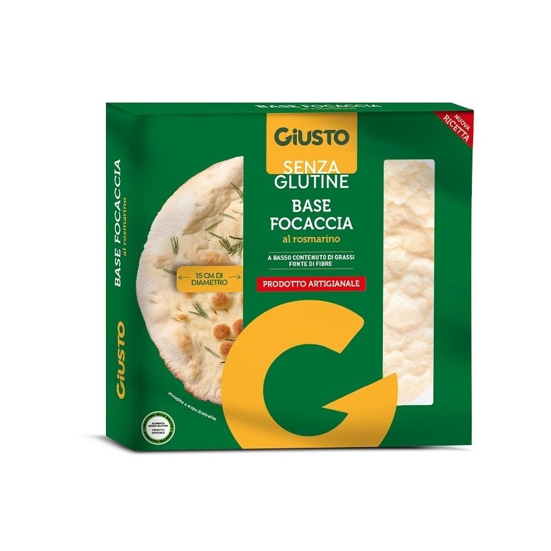 Giusto senza glutine fondo focaccia rosmarino 130 g